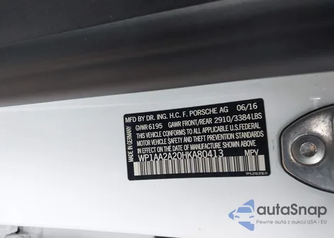 2017 Porsche Cayenne from USA, damaged, VIN WP1AA2A20HKA80413